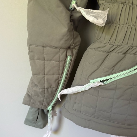 Free People FP Movement All Prepped Ski Snow Jacket Women’s Small S Greyed Olive - Picture 4 of 7